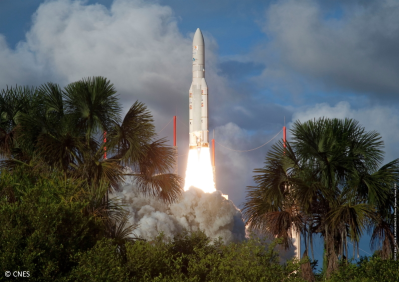 Photo credit CNES Ariane 5 liftoff