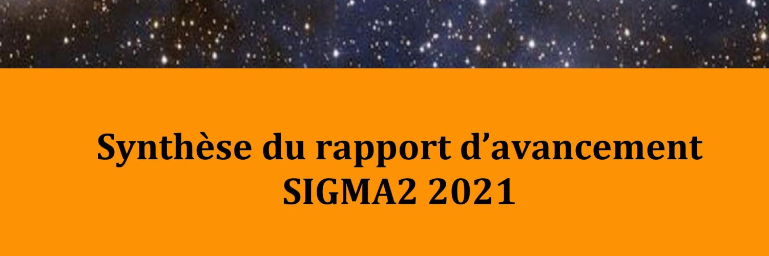 Synthèse du rapport d'avancement SIGMA2 2021